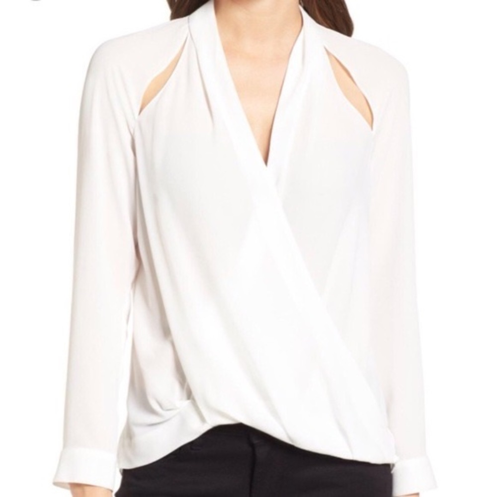 Trouve surplice cutout white blouse, NWT**